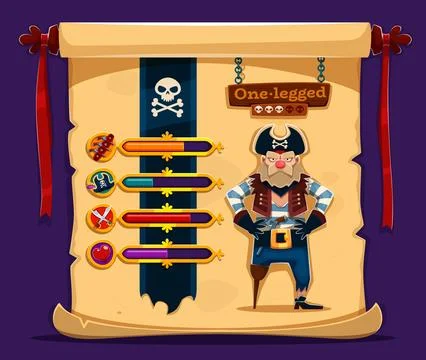Game window of pirate crew sailor character option Stock Illustration
