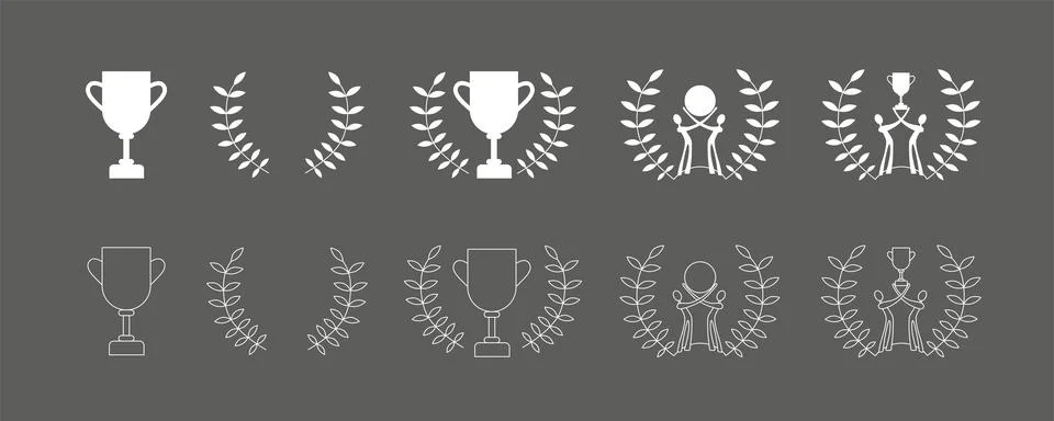 Game winner graphic elements. Vector stock illustration isolated on black イラスト素材