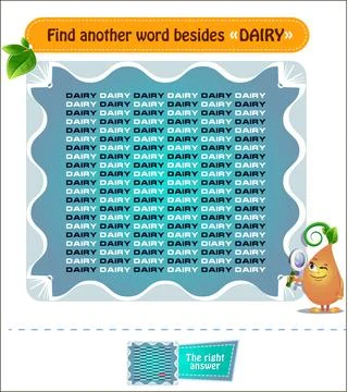 Game  word besides dairy Stock Illustration
