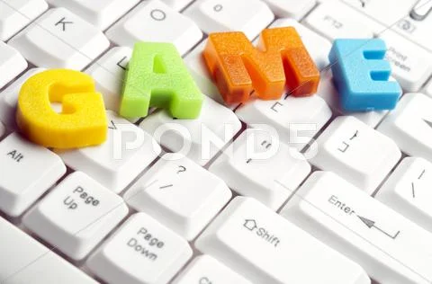 Game word made by colorful letters Stock Photos