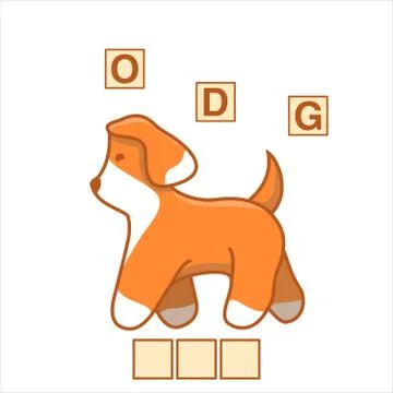 Game words puzzle dog.Education developing child.Riddle for preschool. Stock Illustration
