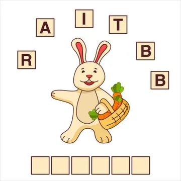 Game words puzzle.Education developing child.Riddle for preschool. Stock Illustration