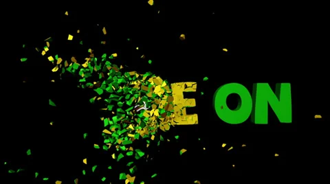 Game On World Cup Text Shatter Transition Stock Footage 35004669