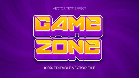 Game Zone Editable text effect Bold and strong style Stock Illustration