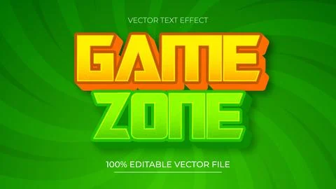 Game Zone Editable text effect Bold and strong style Stock Illustration