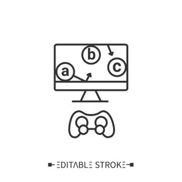 Gamefield language learning line icon. Editable Illustrazione stock