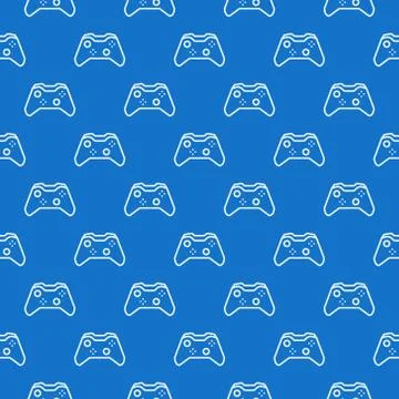 Gamepad blue pattern. Vector Controller seamless background Stockillustratie