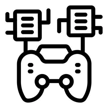 Gamepad connecting to wireless network using microchips and antennas Stock Illustration