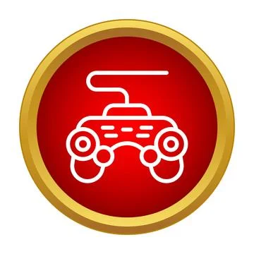 Gamepad controller icon inside a red circle Illustrazione stock