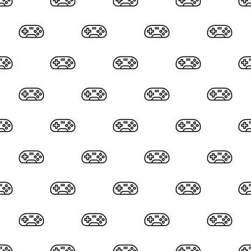 Gamepad controller outline seamless repeating pattern background Illustrazione stock