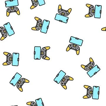 Gamepad controller for phone vector seamless pattern Stock Illustration