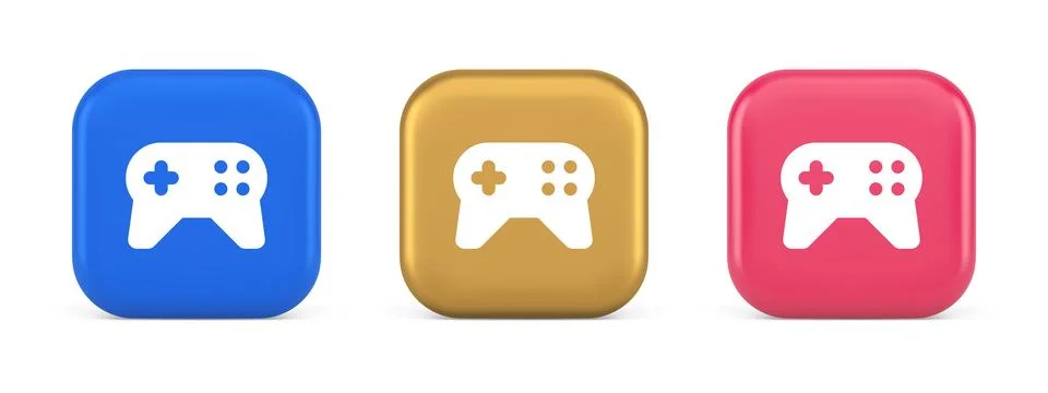 Gamepad controller virtual gaming connect button joystick joypad web app 3d r Stock Illustration