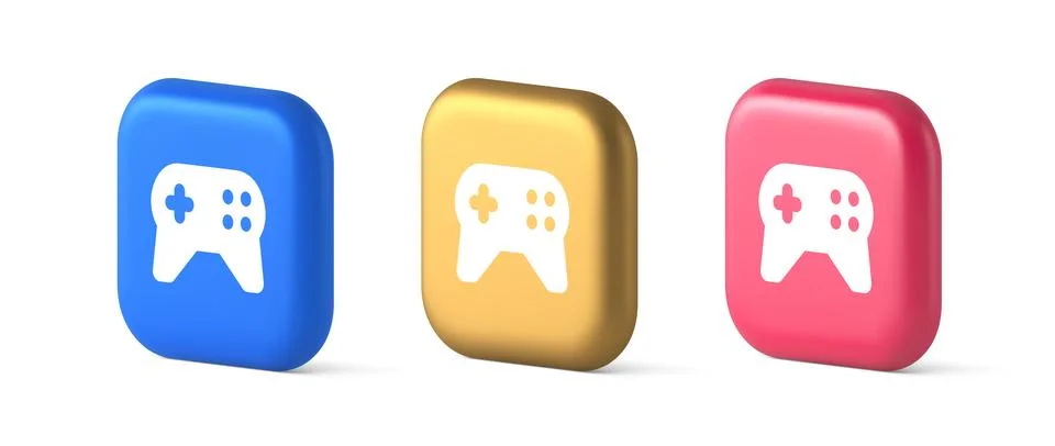 Gamepad controller virtual gaming connect button joystick joypad web app 3d r Stock Illustration