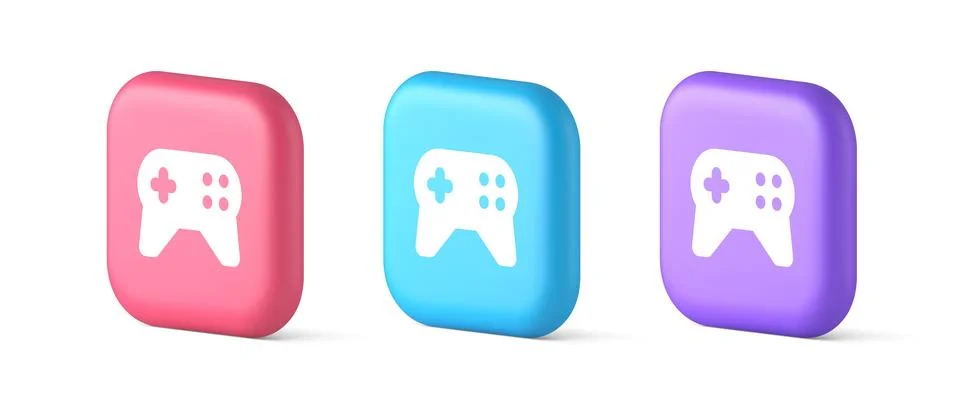 Gamepad controller virtual gaming connect button joystick web app 3d realis.. Stock Illustration