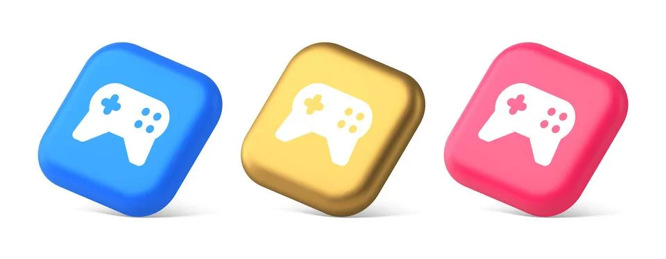 Gamepad controller virtual gaming connect button joystick joypad web app 3d.. Stock Illustration