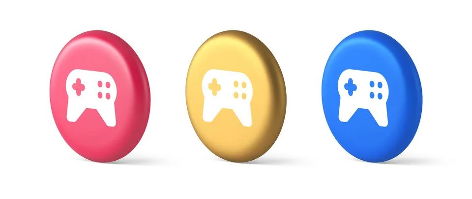 Gamepad controller virtual gaming connect button joystick joypad web app 3d.. Illustrazione stock