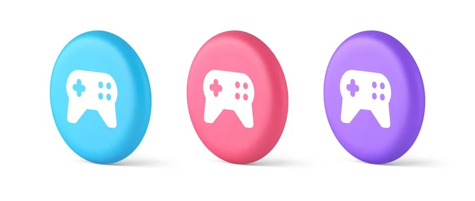 Gamepad controller virtual gaming connect button joystick joypad web app 3d.. 스톡 일러스트