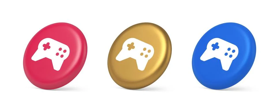 Gamepad controller virtual gaming connect button joystick joypad web app 3d.. Stock Illustration