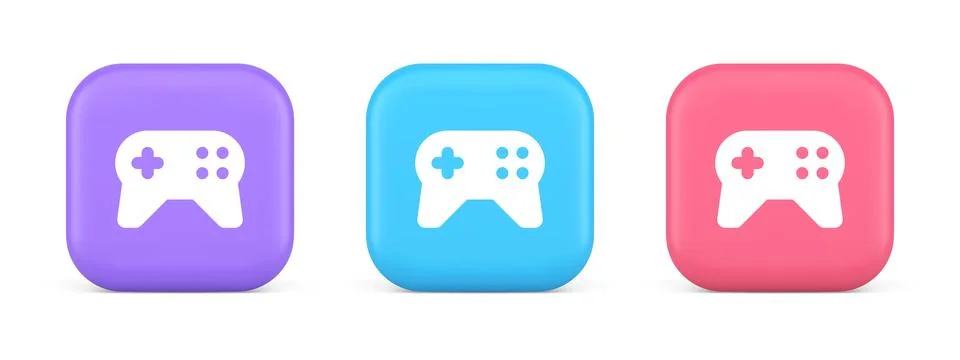 Gamepad controller virtual gaming connect button joystick joypad web app 3d.. Stockillustratie
