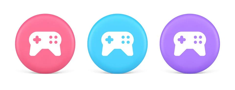 Gamepad controller virtual gaming connect button joystick joypad web app 3d r Stock Illustration