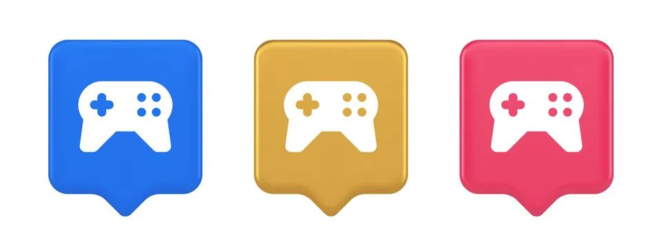 Gamepad controller virtual gaming connect button joystick joypad web app 3d r Stock Illustration