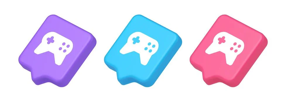 Gamepad controller virtual gaming connect button joystick joypad web app 3d r Stock Illustration