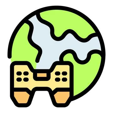 Gamepad controlling planet earth, cloud gaming technology and global connec.. 库存插图