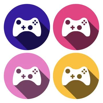 Gamepad flat icon with long shadow Stock Illustration