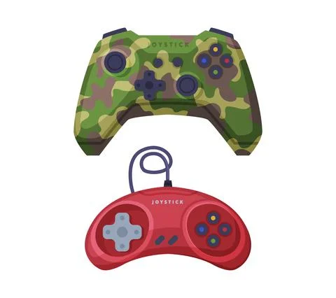Gamepad as Game Controller and Input Device for Video Game Console Vector Set 스톡 일러스트