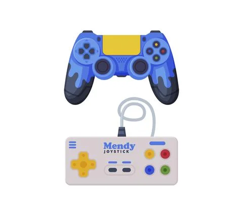 Gamepad as Game Controller and Input Device for Video Game Console Vector Set Stock Illustration