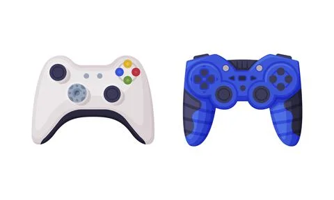 Gamepad as Game Controller and Input Device for Video Game Console Vector Set 스톡 일러스트