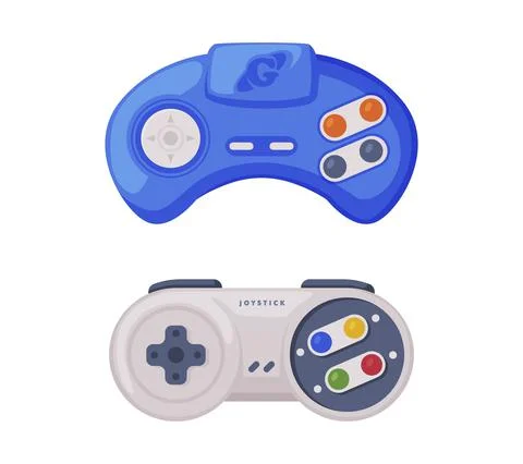 Gamepad as Game Controller and Input Device for Video Game Console Vector Set 스톡 일러스트