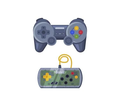 Gamepad as Game Controller and Input Device for Video Game Console Vector Set 스톡 일러스트