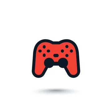 Gamepad, game controller vector icon on white Illustrazione stock