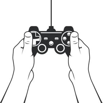Gamepad in hands icon - game console joystick Stock Illustration
