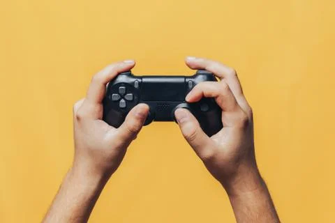 Gamepad in hands Foto stock