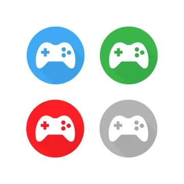 Gamepad icon set in different colors. Game or gamer symbol. Vector EPS 10 Stock Illustration