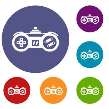Gamepad icons set Stock Illustration