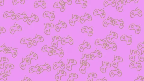 Gamepad, line,  seamless pattern, cartoon, doodle, Stock Footage 320330091