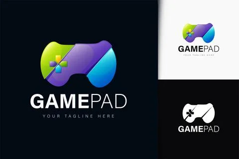 Gamepad logo design with gradient Stock Illustration