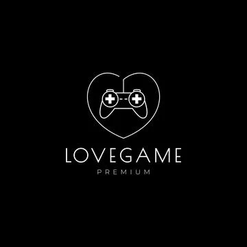Gamepad with love logo design Stock Illustration