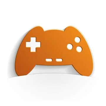 Gamepad paper icon Stock Illustration