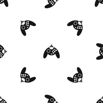 Gamepad pattern seamless black 스톡 일러스트