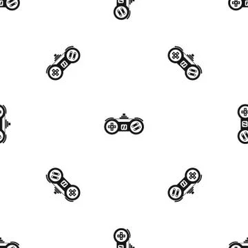 Gamepad pattern seamless black Illustrazione stock