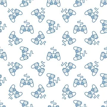 Gamepad pattern. Vector joystick seamless background 库存插图