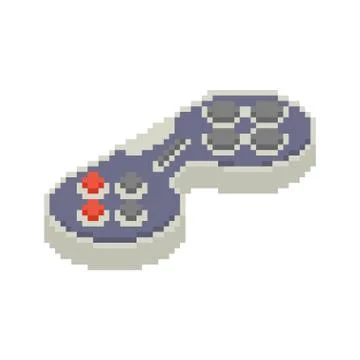 Gamepad pixel art. Joystick 8bit. Video game Old school control lever Stock Illustration