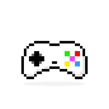 Gamepad pixel image. Vector illustration of a pixel joystick. Illustrazione stock