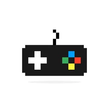 Gamepad pixel image. Vector illustration of a pixel joystick. Stock Illustration