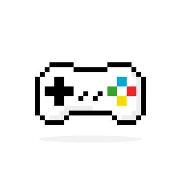 Gamepad pixel image. Vector illustration of a pixel joystick. Stock Illustration