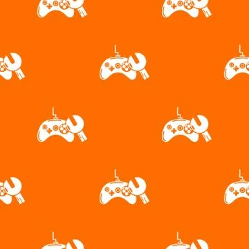 Gamepad repair pattern vector orange 스톡 일러스트